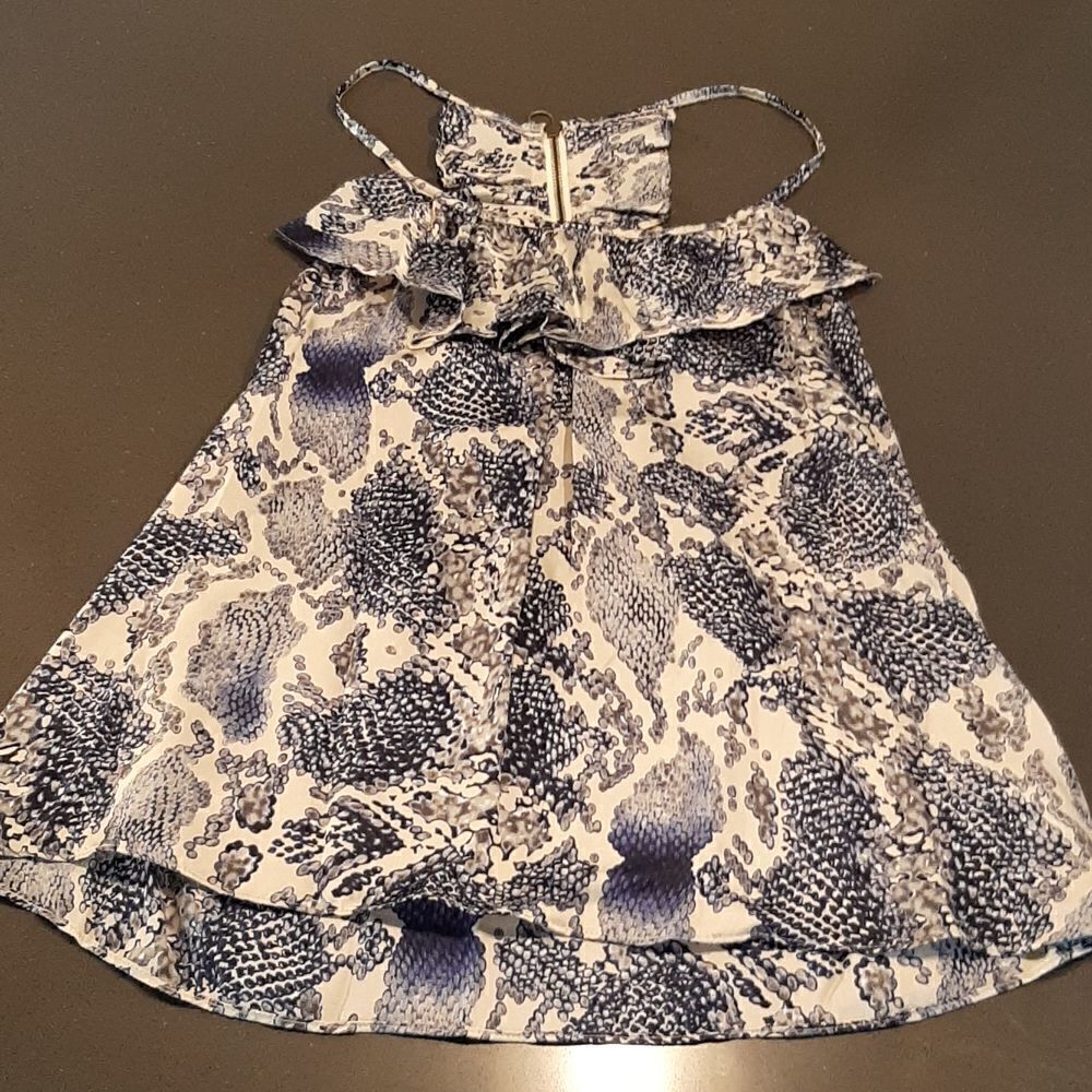 Piacara Di Piu Blue Snake Skin Print Racerback with Zipper